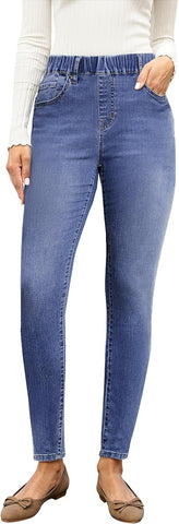 GRAPENT Skinny Jeans for Women High Waisted Trendy Pull On Elastic Waist Slim Jeggings Stretch Denim Pants Trouser Jeans