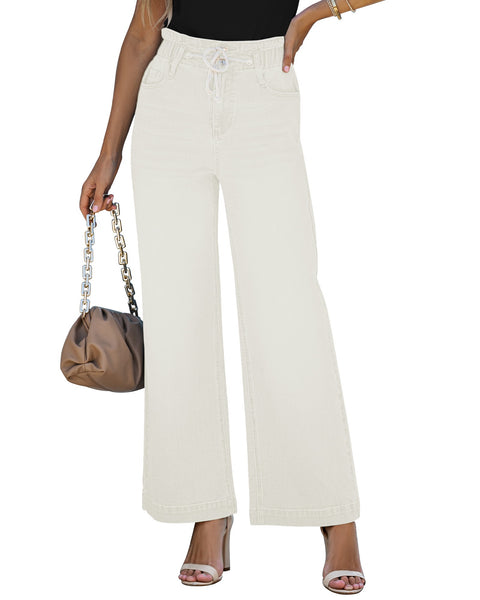 GRAPENT Wide Leg Jeans for Women Stretch High Wasited Elastic Waist Bell Bottom Baggy Y2K Pants