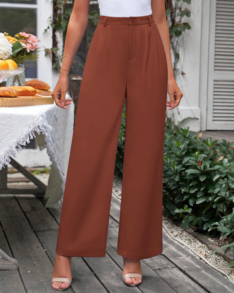 Chic Woolen Wide-leg Pants Women Fall Winter 2023 New Elastic High-waisted  Trousers Female Vintage Thick Slim Fit Straight Pant - AliExpress