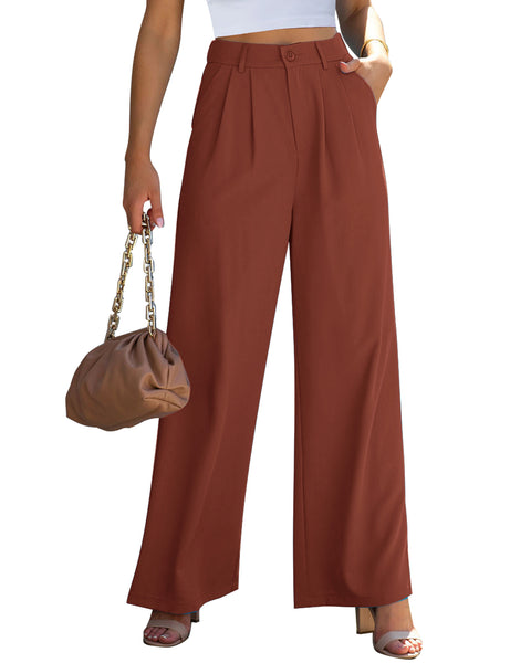 GRAPENT Wide Leg Pants for Women Work Business Casual High Waisted Dress Pants Flowy Trousers Office