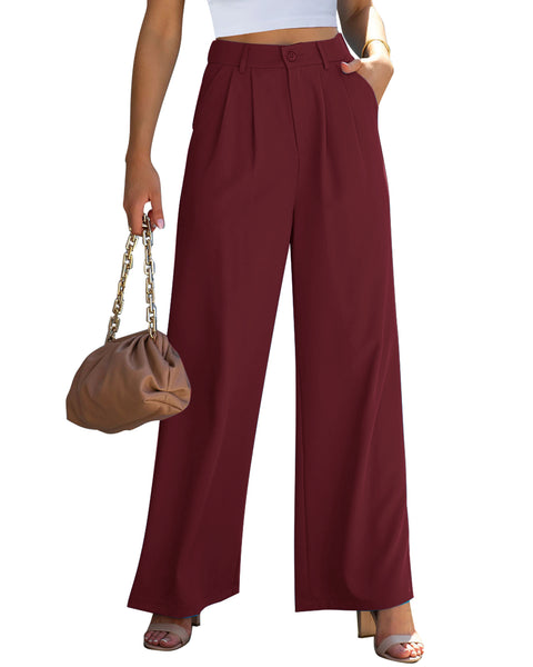 GRAPENT Wide Leg Pants for Women Work Business Casual High Waisted Dress Pants Flowy Trousers Office