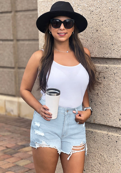 GRAPENT Women's High Waisted Ripped Stretchy Denim Hot Short Summer Jean Shorts