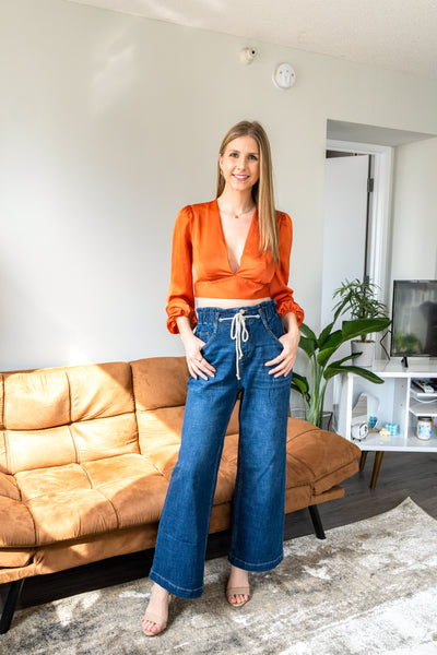 GRAPENT Wide Leg Jeans for Women Stretch High Wasited Elastic Waist Bell Bottom Baggy Y2K Pants