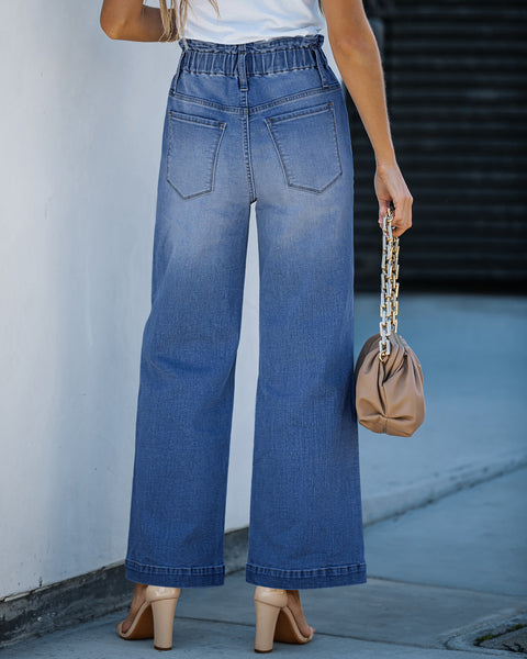 GRAPENT Wide Leg Jeans for Women Stretch High Wasited Elastic Waist Bell Bottom Baggy Y2K Pants