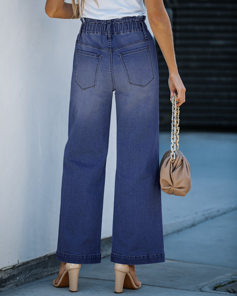 GRAPENT Wide Leg Jeans for Women Stretch High Wasited Elastic Waist Bell Bottom Baggy Y2K Pants