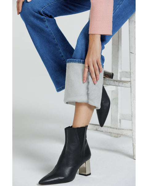 GRAPENT Bootcut Jeans for Women High Waist Stretchy Fleece Lined Pants Flare Jeans Denim Thermal Pants Winter Clothes