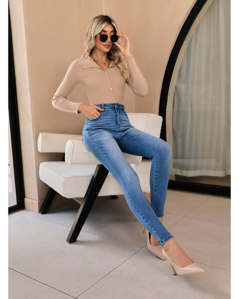 GRAPENT Skinny Jeans for Women High Waist Stretchy Classic High Rise Slimming Jeggings Denim Trousers Pants