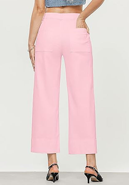 GRAPENT Wide Leg Jeans for Women Trendy High Waisted Straight Leg Cropped Stretchy Denim Pants with Retro Patch Pockets