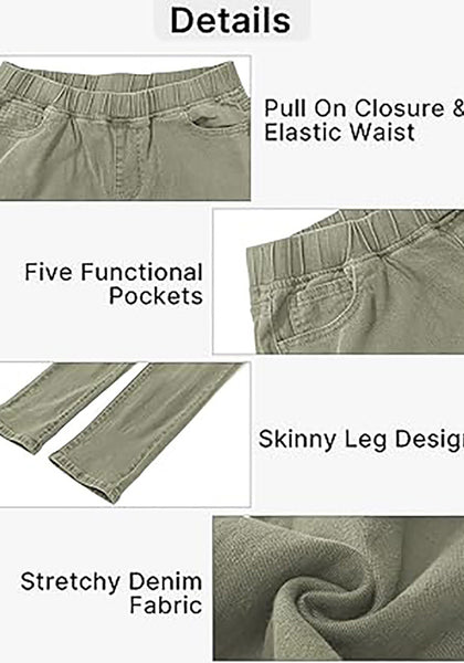 GRAPENT Pull On Jeans for Women High Waisted Skinny Capri Pants Trendy Stretch Denim Cropped Jeans Crop Jeggings Capris