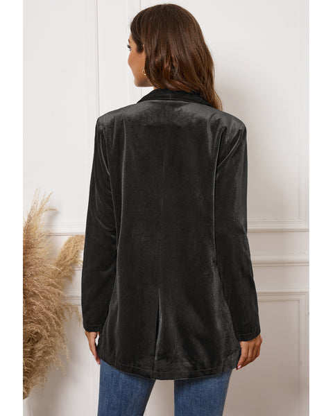 GRAPENT Velvet Blazers Jackets for Women Business Casual Oversized Long Suit Jacket Dressy Cardigan Blazer Work Office