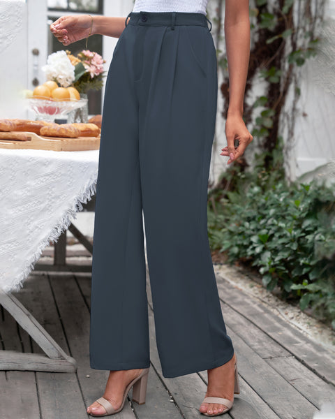 GRAPENT Wide Leg Pants for Women Work Business Casual High Waisted Dress Pants Flowy Trousers Office