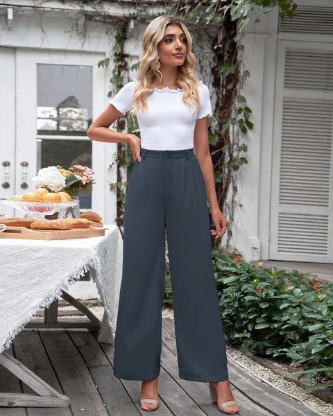 GRAPENT Wide Leg Pants for Women Work Business Casual High Waisted Dress Pants Flowy Trousers Office