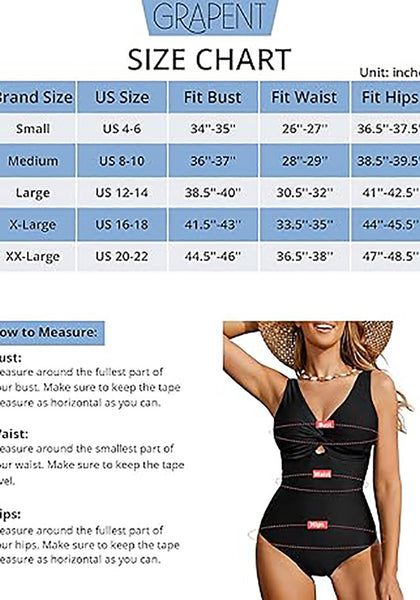 GRAPENT StrapCore One Piece Swimsuit Women Padded Twist Knot Cut Out Adjustable Straps Bathing Suits Beach Modest Swimming Suits