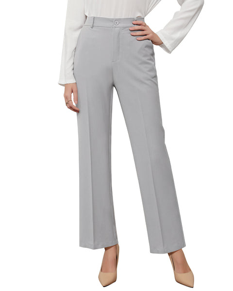 GRAPENT Pants for Women Work High Waisted Dress Pants Business Casual Relaxed Fit Straight Leg Elastic Waist Trousers