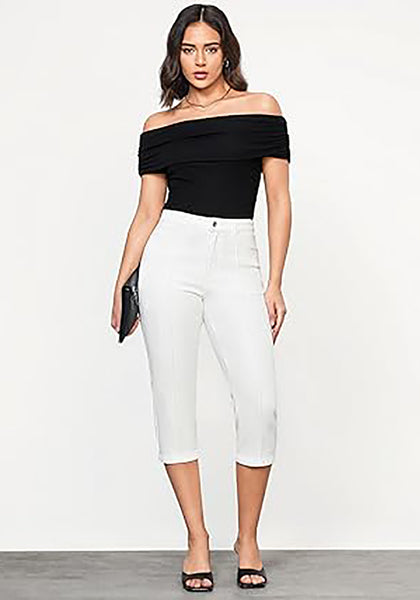 GRAPENT Women's Sculpting Denim Capri Skinny Jean Slim Stretch