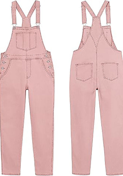 GRAPENT Overalls for Women Loose Fit Jean Denim Bib Jumpsuit Stretch Overall Pants