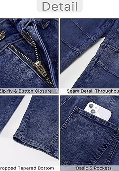 GRAPENT Barrel Jeans for Women Trendy High Waisted Wide Leg Baggy Cropped Relax Fit Stretch Denim Trouser Ankle Pants