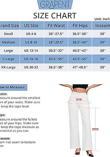 GRAPENT Jeans for Women High Waisted Straight Leg Jeans Stretchy Trendy Wide Leg Denim Pants Jean Trousers Patch Pockets