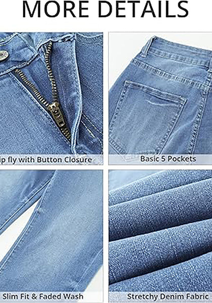 GRAPENT Capris Jeans for Women High Waisted Skinny Stretchy Denim Capri Pants Casual Cropped Jeggings Trousers