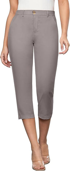 Grapent Women's Capri Straight Lounge Pants Outdoor Breathable Cotton Durable Regular Cropped Trousers