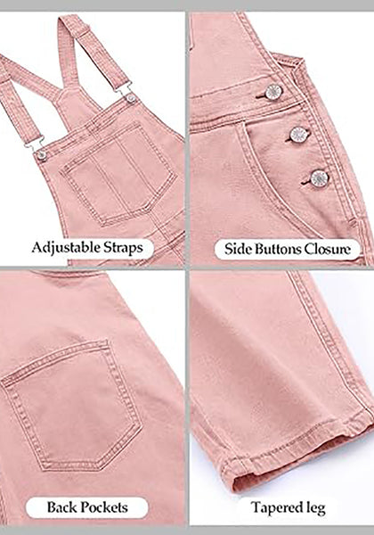 GRAPENT Overalls for Women Loose Fit Jean Denim Bib Jumpsuit Stretch Overall Pants