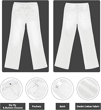 GRAPENT Womens Flare Jeans High Waisted Wide Leg Baggy Jean for Women Stretch Denim Pants