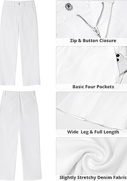 GRAPENT Jeans for Women High Waisted Straight Leg Jeans Stretchy Trendy Wide Leg Denim Pants Jean Trousers Patch Pockets