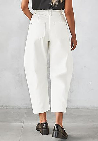 GRAPENT Barrel Jeans for Women Trendy High Waisted Wide Leg Baggy Cropped Relax Fit Stretch Denim Trouser Ankle Pants