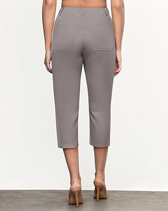 Grapent Women's Capri Straight Lounge Pants Outdoor Breathable Cotton Durable Regular Cropped Trousers