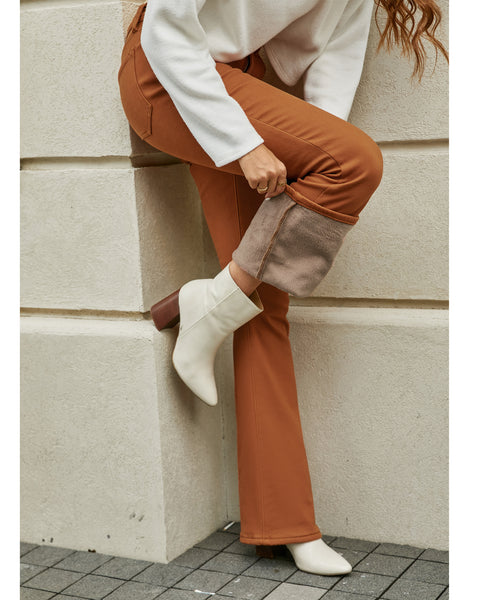 GRAPENT Bootcut Jeans for Women High Waist Stretchy Fleece Lined Pants Flare Jeans Denim Thermal Pants Winter Clothes