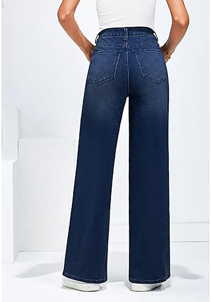 GRAPENT Wide Leg Jeans for Women Trendy High Waisted Stretchy Denim Pants 90s Baggy Jeans Trouser Jeans with Pockets