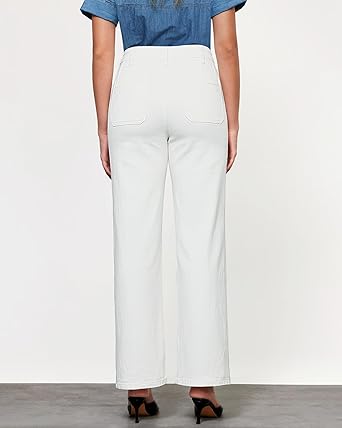 GRAPENT Wide Leg Jeans for Women Trendy High Waisted Loose Straight Leg Stretchy Retro Denim Pants with Pouch Pockets