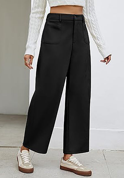 GRAPENT Barrel Pants for Women High Waisted Corduroy Elastic Waist Trendy Loose Casual Fall Trousers Pants with Pockets