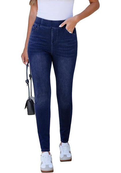 GRAPENT Skinny Jeans for Women Trendy High Waisted Pull On Elastic Waist Soft Stretchy Denim Pants Sweatpant Jeggings