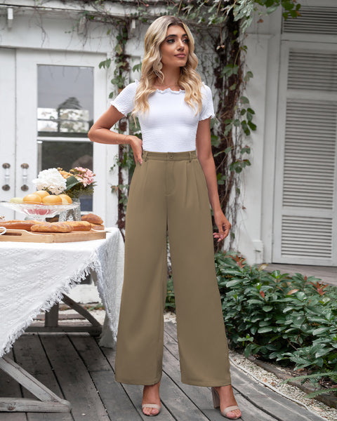 GRAPENT Wide Leg Pants for Women Work Business Casual High Waisted Dress Pants Flowy Trousers Office