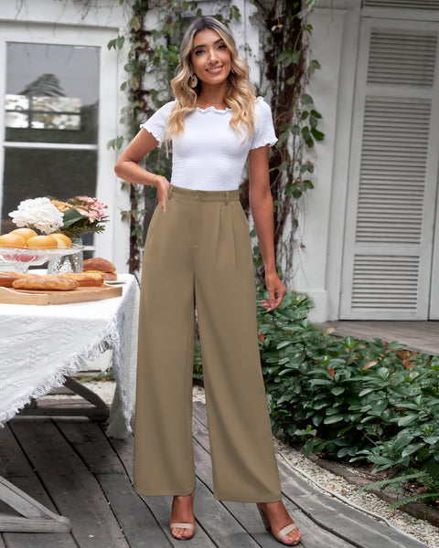 GRAPENT Wide Leg Pants for Women Work Business Casual High Waisted Dress Pants Flowy Trousers Office
