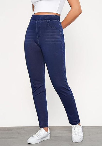 GRAPENT Skinny Jeans for Women Trendy High Waisted Pull On Elastic Waist Soft Stretchy Denim Pants Sweatpant Jeggings