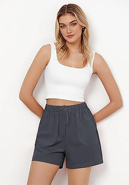 GRAPENT Athletic Shorts for Women High Waisted Casual Exercise Hiking Quick Dry Sports Gym Running Shorts with Pockets