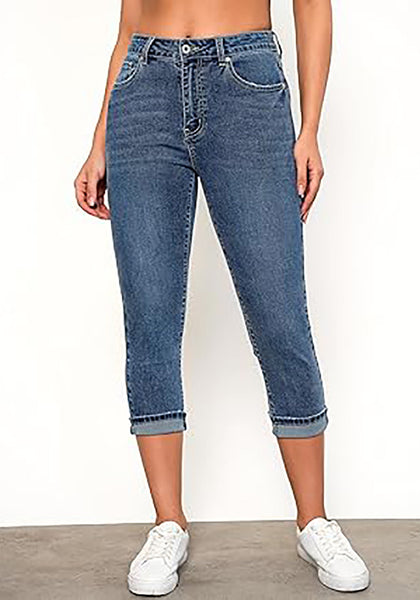 GRAPENT Capris Jeans for Women High Waisted Skinny Stretchy Denim Capri Pants Casual Cropped Jeggings Trousers