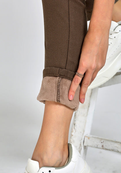 GRAPENT Jeans for Women High Waisted Pull On Fleece Lined Leggings Stretchy Denim Skinny Jeggings Thermal Winter Pants