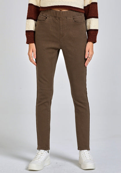 GRAPENT Jeans for Women High Waisted Pull On Fleece Lined Leggings Stretchy Denim Skinny Jeggings Thermal Winter Pants