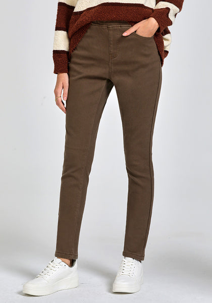 GRAPENT Jeans for Women High Waisted Pull On Fleece Lined Leggings Stretchy Denim Skinny Jeggings Thermal Winter Pants