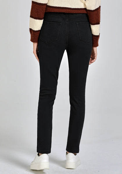 GRAPENT Jeans for Women High Waisted Pull On Fleece Lined Leggings Stretchy Denim Skinny Jeggings Thermal Winter Pants