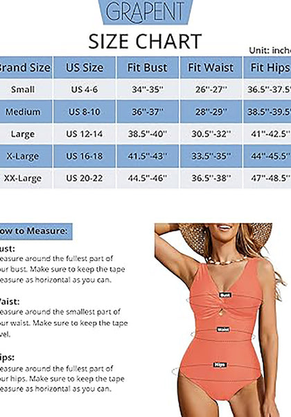 GRAPENT StrapCore One Piece Swimsuit Women Padded Twist Knot Cut Out Adjustable Straps Bathing Suits Beach Modest Swimming Suits