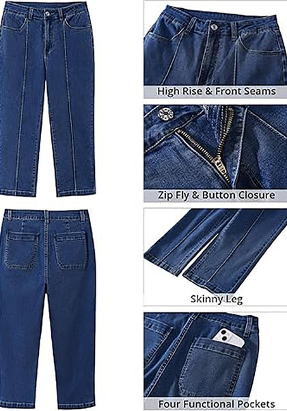 GRAPENT Women's Sculpting Denim Capri Skinny Jean Slim Stretch