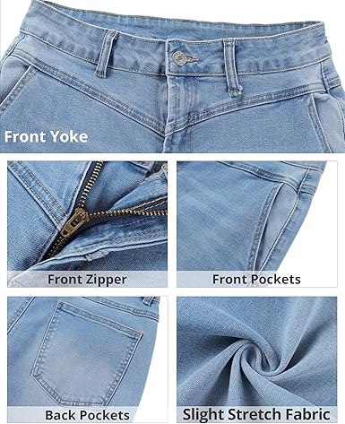 Grapent Women's Cowboy Jean Wide Leg Ankle Vintage Denim Pant Sculpting