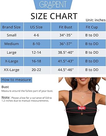 GRAPENT Bikini Tops for Women Cropped Tankini Tops Beach V Bar Padded Ruched Adjustable Strap Swimsuit Swim Top Only