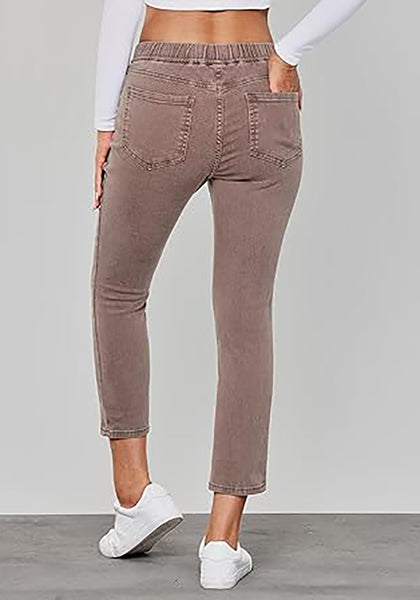 GRAPENT Pull On Jeans for Women High Waisted Skinny Capri Pants Trendy Stretch Denim Cropped Jeans Crop Jeggings Capris