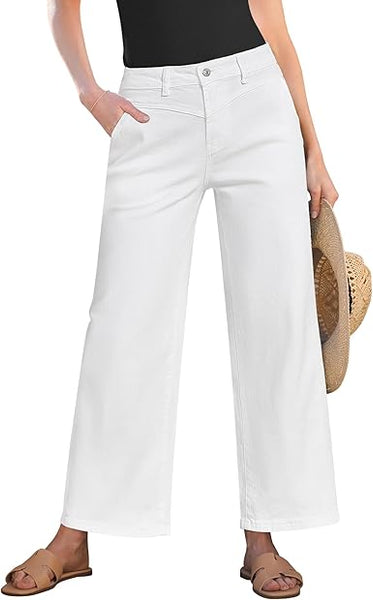 Grapent Women's Cowboy Jean Wide Leg Ankle Vintage Denim Pant Sculpting