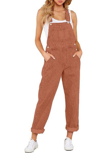 GRAPENT Overalls for Women Loose Fit Jean Denim Bib Jumpsuit Stretch Overall Pants
